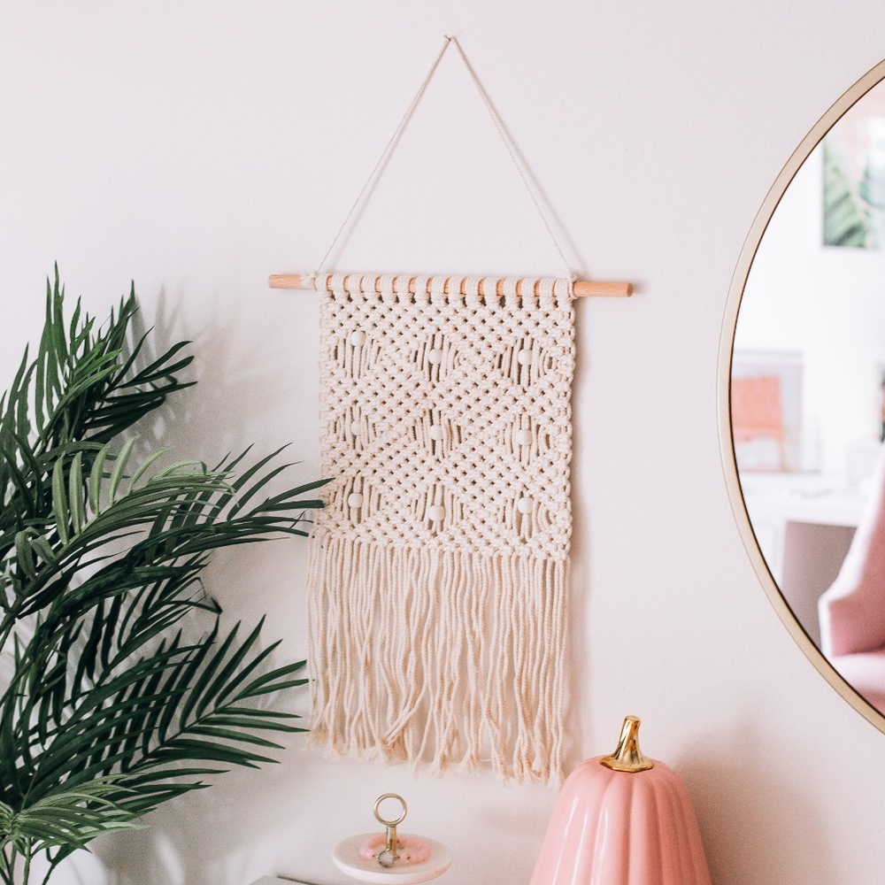 Handmade Woven Macrame Wall Hanging - Picture 2 of 7